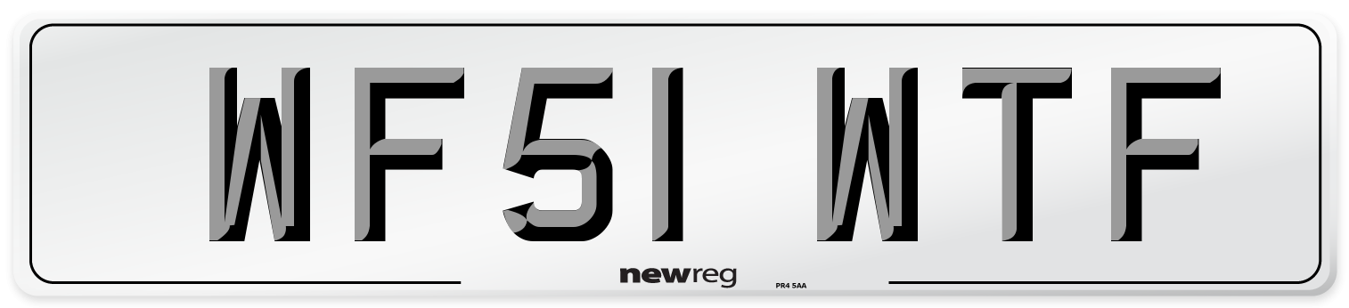 WF51 WTF Number Plate from New Reg